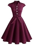 Besonderheiten: Retro Kleider mit Schleife, A-Line, kurzer Ärmel
