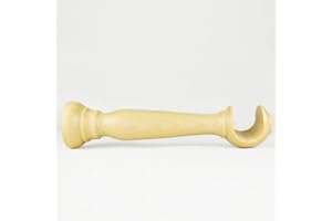 TENDAGGIMANIA Staffe per Tende 1 COPPIA - Per Bastoni per tende in Legno ∅ 35 MM - Colore: NATURALE -LUNGHEZZA 25 CM - Staffe con piastrina di fissaggio, viti e tasselli- 100% Legno Made in Italy