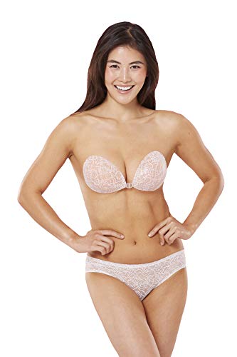 X.O.X.O Strapless Backless Bra with White Lace on Silicone