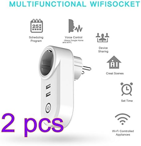 Wifi Smart Plug App and Voice Devices Remote Control Your Appliances Anywhere Anytime Function Switch, No Hub Required