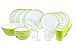 Produktbild Melamingeschirr-Set Citrus Green Campinggeschirr 4-Personen 25-teilig von Kampa inkl.großer Salatschüssel und 4X Weingläser 4X Wassergläser