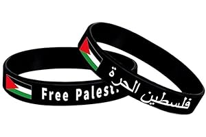 QSNAILFRR 1/10/20 braccialetti con bandiera della Palestina, braccialetto in silicone con bandiera della Palestina, braccialetto della Palestina, braccialetto in silicone per uomini e donne