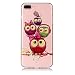 Produktbild iPhone 7 Plus / iPhone 8 Plus Hülle, Chreey Glatt Transparent Schutzhülle 3D Druck Öl Glanz Relief Muster Crystal Klar Handyhülle Ultra Slim Weich TPU Silikon Case Cover Skin Kratzfeste [Vier Eulen]