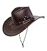 Produktbild shoperama Brauner Cowboy-Hut aus Kunstleder mit Nähten für Erwachsene Herren Damen