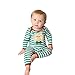 Produktbild Yazidan_Weihnachten Kleinkind Baby Jungen Mädchen Lange Ärmel Streifen Drucken Spielanzug Overall Strampelhöschen Säugling Winter Outfits Einstellen Overalls Für Jungen Schlafanzug(Grün,90)