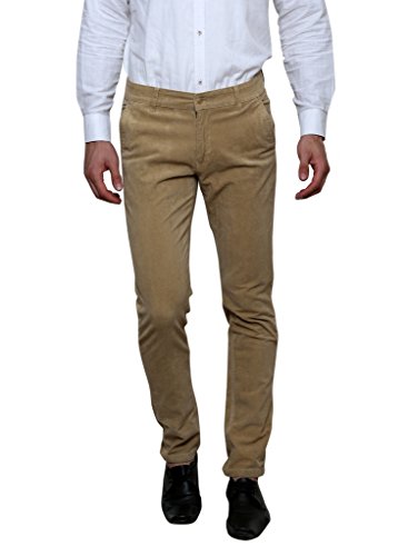 Routeen Men Khaki Slim Fit Corduroy Trousers RS.689 (62.00% Off) - Amazon