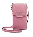 Produktbild Damen Umhängetaschen Geldbörse Abnehmbar Verstellbar Schultergurt Handyfach Multifunktion Beutel Weiches Leder Beuteltasche für Mädchen iPhone X XS XR Samsung Note 9 8 S8 S9+ Huawei Warmpink