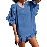 Moserian Damen Mode V-Ausschnitt Badeanzug Strand Sexy Badeanzug Kittel Sommerkleid