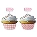 Produktbild Creative Converting Baby Dusche rosa gingham 12 Zählen Cupcake Backförmchen mit Picks