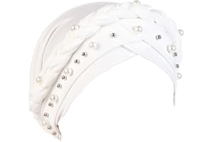 LIUPUUDLY Turban Damen Chemo Mode Kopftuch Kopfbedeckung mit Perle Beanie Mütze Haarausfall Hut Schlafmütze