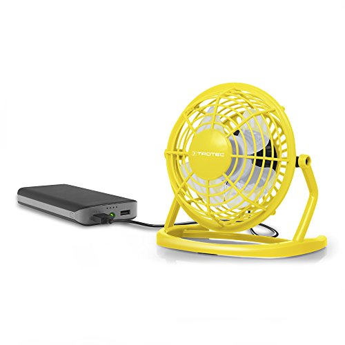 TROTEC TVE 1Y Mini USB Ventilator / Fan / Lüfter in Sunny Yellow, geräuscharm mit An/Aus-Schalter, 360° Neigungswinkel, ideal für Schreibtisch Laptop Notebook, oder unterwegs (gelb) - 3