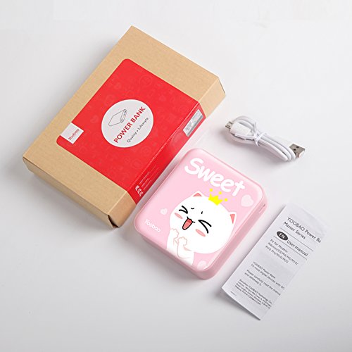 Batterie Externe Yoobao 10400mAh Chargeur Portable Power Bank Compact Mini Lampe de Poche LED Piles Externes 2 Ports USB pour iPhone 8 8 Plus   7  iPad  Samsung Galaxy  etc  - Rose