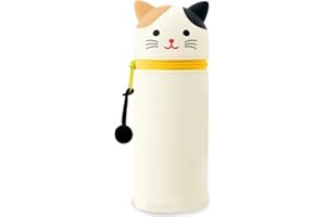 DGTSYAL Kawaii Federmäppchen, mäppchen, 2-in-1 Weiche Silikontasche, Cartoon Federmäppchen, Stand Up Federmäppchen, Stifte Mäppchen, Stifthalter Bleistifttasche Mädchen Junge (Dreiflüglige Katze)