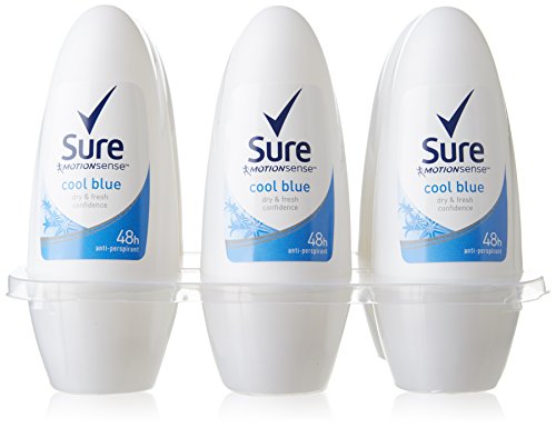 Sure Women Cool Blue Roll-On Antiperspirant Deodorant  - 50 ml Pack of 6
