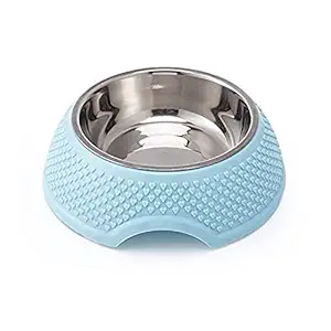 Bingo Pet Stainless Steel Dog Cat Bowl, Round Ergonomic Slanted Non-Slip Pet Bowl for Dog Puppy Cat and Kitten, Tilted Angle Food Water Bowl Pet Feeder, Easy to Clean Bowl