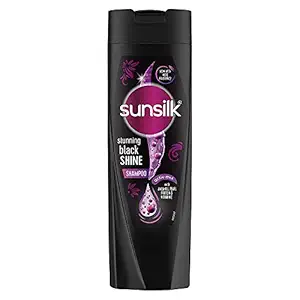 Sunsilk Stunning Black Shine Shampoo, With Amla+Oil, Pearl Protein & Vitamin E For Long Lasting Shine, 180 ml