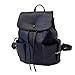 Produktbild REALIKE Damen Rucksack PU-Leder Reisetaschen Reißverschluss Backpack Mit Kordelzug Mode Tasche Reisegepäck Wasserdicht Einfarbig Sportbeutel Einkaufstasche Beutel Bag Taschen (Schwarz, M)