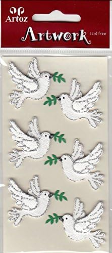 Wedding Doves And Fig Leaf Craft Embellishment Religious Event Or Wedding Card Topper Scrapbooking Stickers