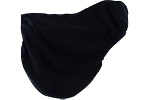Rhinegold Fleece Saddle Cover-Black Funda para sillín, Negro, Universal