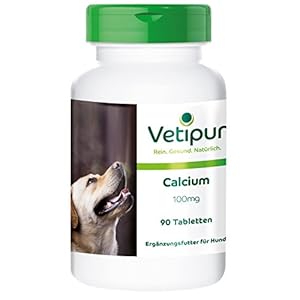 Vetipur Citrato de Calcio 100mg – 90 Comprimidos para Perros – Huesos y Dientes Fuertes – ¡Calidad Alemana Garantizada!