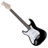 Weißes Schlagbrett Rocktile Pro ST3-BK/RW-L Linkshänder (Lefty) E-Gitarre Black