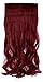 S-noilite® UK Women 24 Inches (60cm) Maroon mix Dark Red One Piece Long Curly Wavy 3/4 Full Head Clip In Hair Extensions Extension