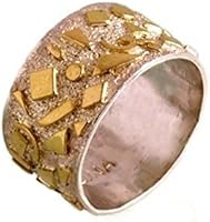 MICROFFICINA - 'Fragments' band ring in 18 Kt gold and sterling silver. Size: P