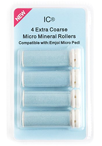 4x Extra Grobe Blaue Mikro-Mineral Ersatzrollen für die Emjoi Micro-Pedi Replacement Rollers Compatible With Emjoi Micro Pedi Rollen - 2