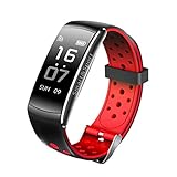 Fuibo Smartwatch, Bluetooth intelligenter Uhr-Sport-Bahn-Telefon-Mattschirm für IOS Android für IPhone | Intelligente Armbanduhr Sport Fitness Tracker Armband (Rot)