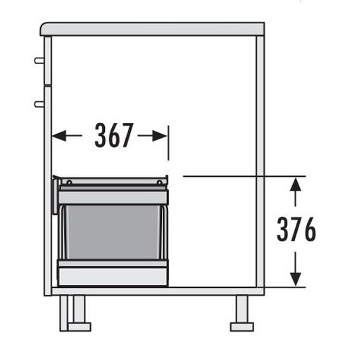 Hailo 3644801 Abfallsammler TR Swing 60.2/30M für Schränke von 600 mm Breite mit Drehtür - 4