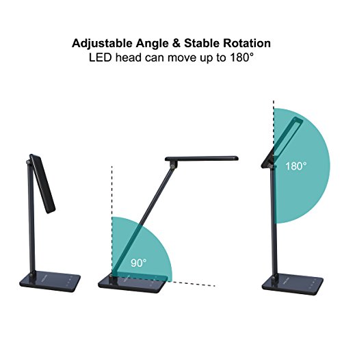 Dimmbare LED Schreibtischlampe, Soft Digits 8W Tischlampe / Tischleuchte / Nachttischlampe mit Touch Panel / Anpassbare Farbtemperatur / Memory-Funktion / Automatischer zeitgesteuerter zum Lesen, Lernen und Entspannten Arbeiten - 3