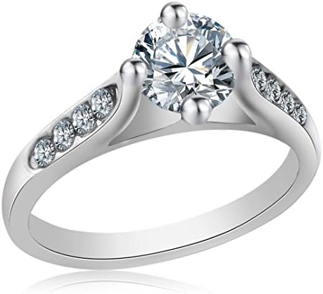 Diamond Fashion Women Crystal Rings, GreatestPAK Goddess Jewelry Wedding Engagement Band Ring (Sliver, 7)