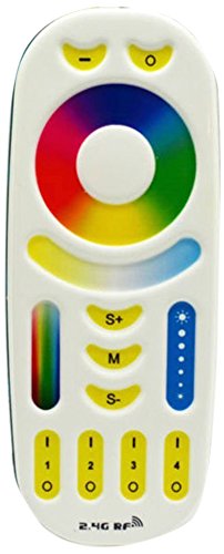 KingLed - Mi-Light Mando táctil RGB+CCT, 4 zonas para productos LED, 2.4GHz RF controlable a distancia, Luminosidad Ajustable, FUT092 cód. 2967