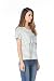 Bearsland Maternity Women's Striped Short Sleeves Maternity Nursing Top Gray/white uk size 10-12