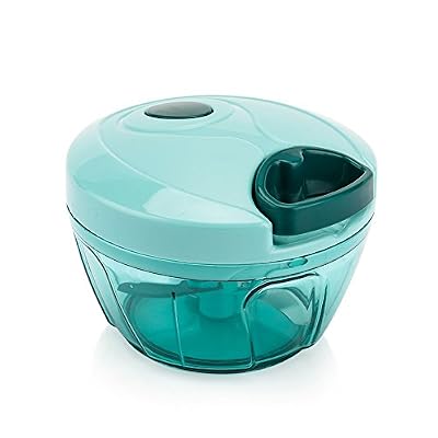 Lekoch Coupe-légumes LEKOCH, houes Maunell, Broyeur multi fruits et oignon 330 ml, avec 3 couteaux en acier inoxydable (Mini)