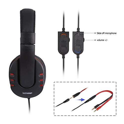 Preisvergleich Produktbild Swiftswan Universal Laptop Computer Stereo PC Gaming Stirnband Kopfhörer Headset Mic Kopfhörer mit Mikrofon 3,5 mm verdrahtet