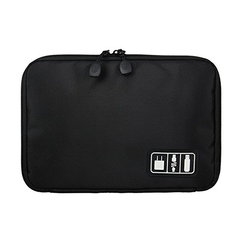 Preisvergleich Produktbild ULTNICE Doppelschicht Travel Gear Organizer Elektronikzubehör Tasche (schwarz)