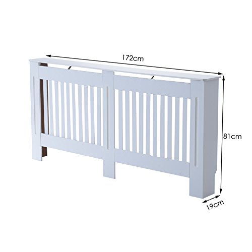 Homcom® Heizkörperverkleidung Heizkörperabdeckung Heizungsverkleidung Heizkörper Radiator Cover Abdeckung (Modell2/172x19x81 cm) - 5