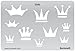 Produktbild 15cm x 10cm Zeichenschablone aus Transparentem Kunststoff für Grafik Design Kunst Handwerk Technisches Zeichnen Schmuckherstellung Schmuck Machen - König Königin Krone Kronen Symbole