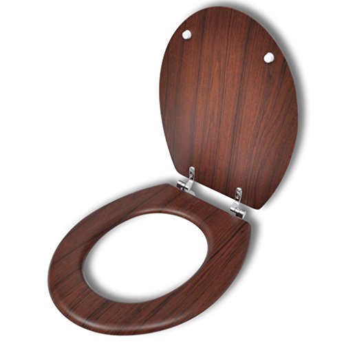 vidaXL WC Sitz Klodeckel Toilettensitz Toilettendeckel Toilette Deckel MDF Holz