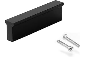 Drenky Küchenschrankgriffe Matt Schwarz Aluminium 64mm 10 Stück Schubladenknöpfe