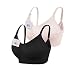 Maternity Nursing Bra, KUCI® Womens Seamless Nursing Sleep Bralette 2Pack (XL, Black+Pink/2pack) (A/ B/ C/ D/ DD/ E/ F Cups)