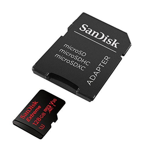 SanDisk Extreme 128 GB microSDXC Speicherkarte + SD-Adapter bis zu 90 MB/Sek, Class 10, U3 , V30 - 4