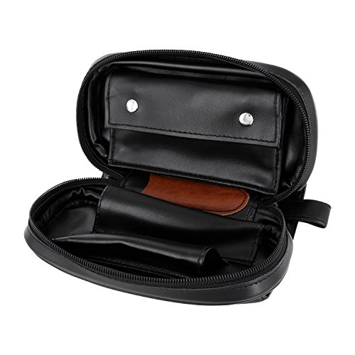 SET – Pfeifentasche für 2 Pfeifen inkl. Pfeifenbesteck und Pfeifenreiniger (Schwarz-braun) - 3