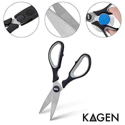KAGEN Multifunktions-Küchenschere *B-Ware zum Schnäppchenpreis* mit Anti-Rutsch-Griff und Hülle – Universal-Küchenschere / Mehrzweck-Schere / Allzweck-Schere / Vielzweck-Schere – mit 2 Jahren Geld-zurück-Garantie - 2
