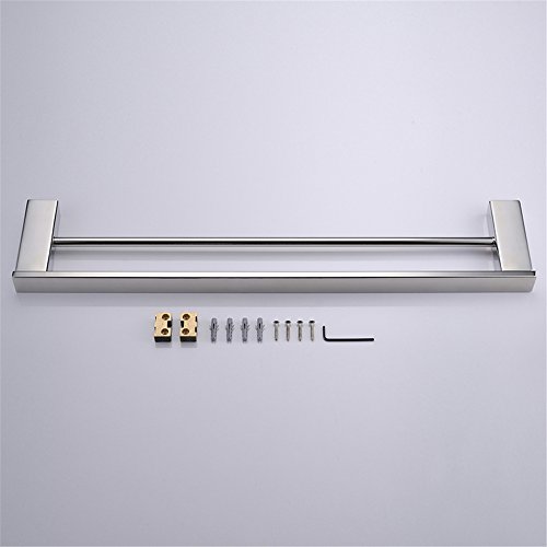 Aothpher-304 SUS Edelstahl Handtuchhalter, verchromt, Doppelschicht, Wandmontiertes Badezimmer Handtuchhalter & -stangen, 60*12*3 cm - 3