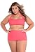 Produktbild Loveours Hohe Taille Große Größen Strand Strappy bandeau Zweiteilige Bikini Rosa (XXXL)