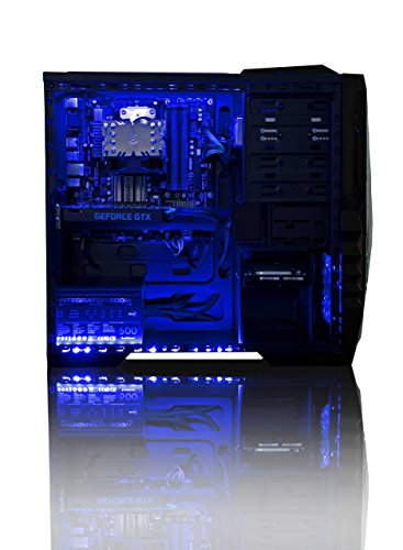 VIBOX Pegasus Komplett-PC Paket 36 Gaming PC – 4,2GHz Intel i7 Quad Core CPU, GTX 1080, leistungsfähig, Desktop Gamer Computer mit Spielgutschein, 22″ HD Monitor, Gamer Tastatur & Mouse, Windows 10, Blau Innenbeleuchtung, lebenslange Garantie* (3,6GHz (4,2GHz Turbo) Superschneller Intel i7 7700 Kabylake Quad 4-Core Prozessor CPU, Nvidia GeForce GTX 1080 8GB Grafikkarte, 32GB Team 2133MHz DDR4 RAM, 240GB SSD, 3TB Festplatte, Raijintek CPU Kühler, 600W 85+ Netzteil, Vibox blaues Gehäuse) - 5