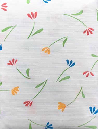 Caual Dining Range Spring Flower Soft Flannel Backed (PEVA) Easy Care Wipe Clean Tablecloth 52in x 70" (132cm x 178cm) Approximately. Ideal For 4-6 Place Settings