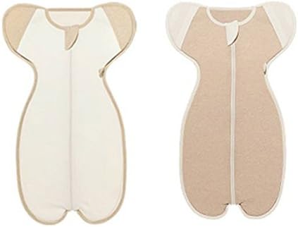 Magic Swaddle Blanket, Natural Organic Sleep Bag for baby, infant newborn, Premium Baby Clothes with zip front Bodysuit Sleepsack (Medium, Beige)